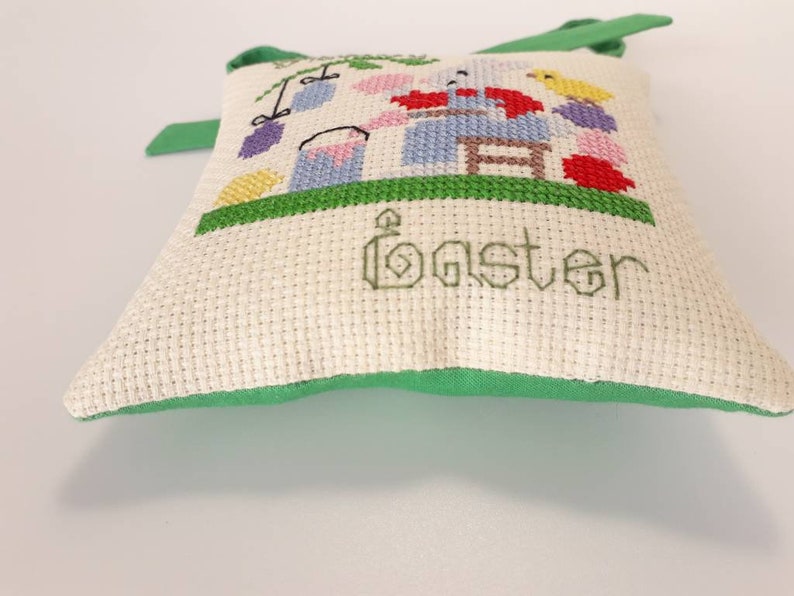 Pincushion Handmade Cushion Pillow Finished Cross Stitch Complete Cross Stitch