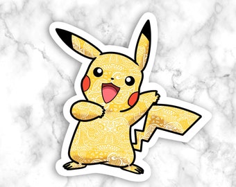 Pikachu Sticker, Pikachu Decal, Pokémon Sticker, Cartoon Character Sticker, laptop Sticker, phone sticker, Gift idea, Pikachu Stickers