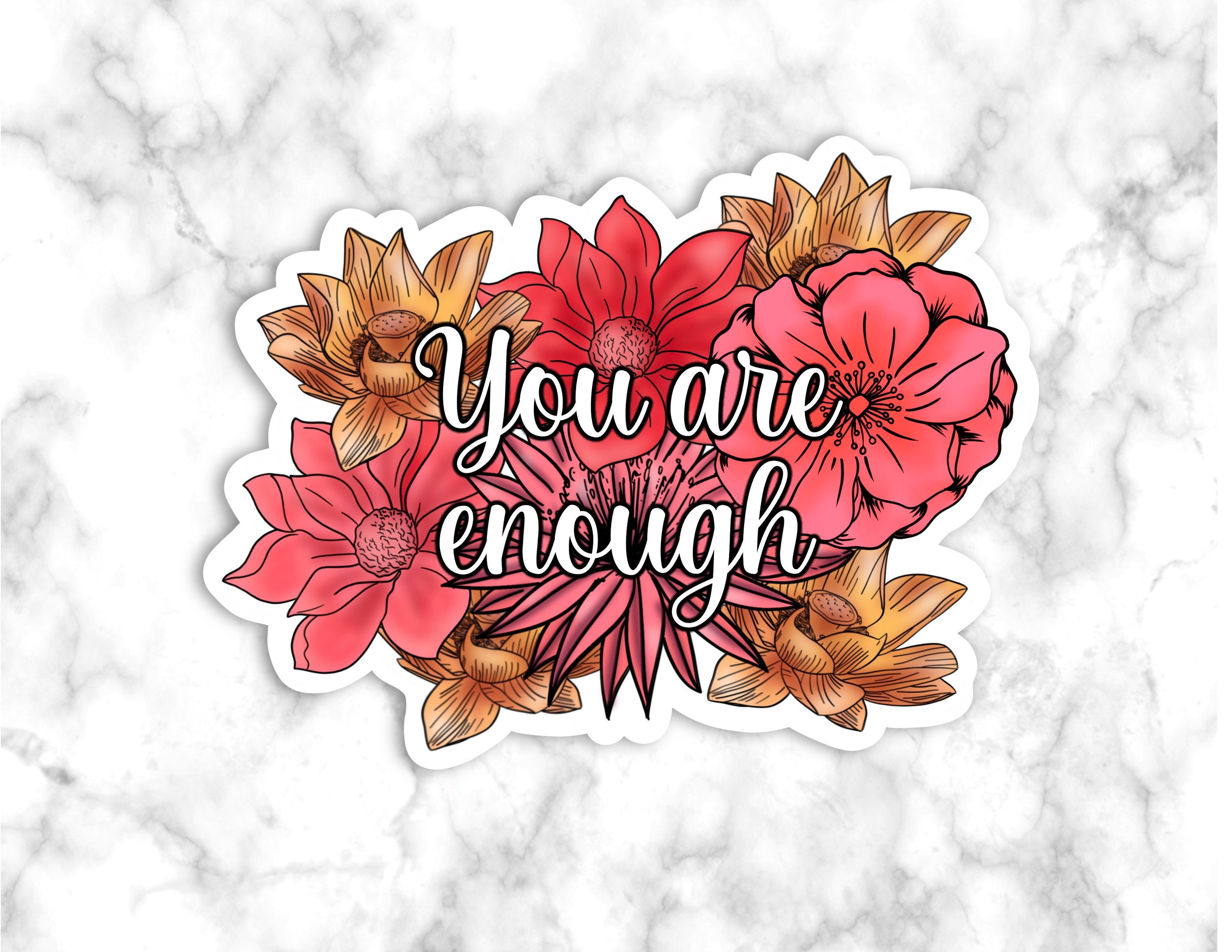 You are Enough Sticker Quote Sticker Vinyl Decal laptop Etsy
