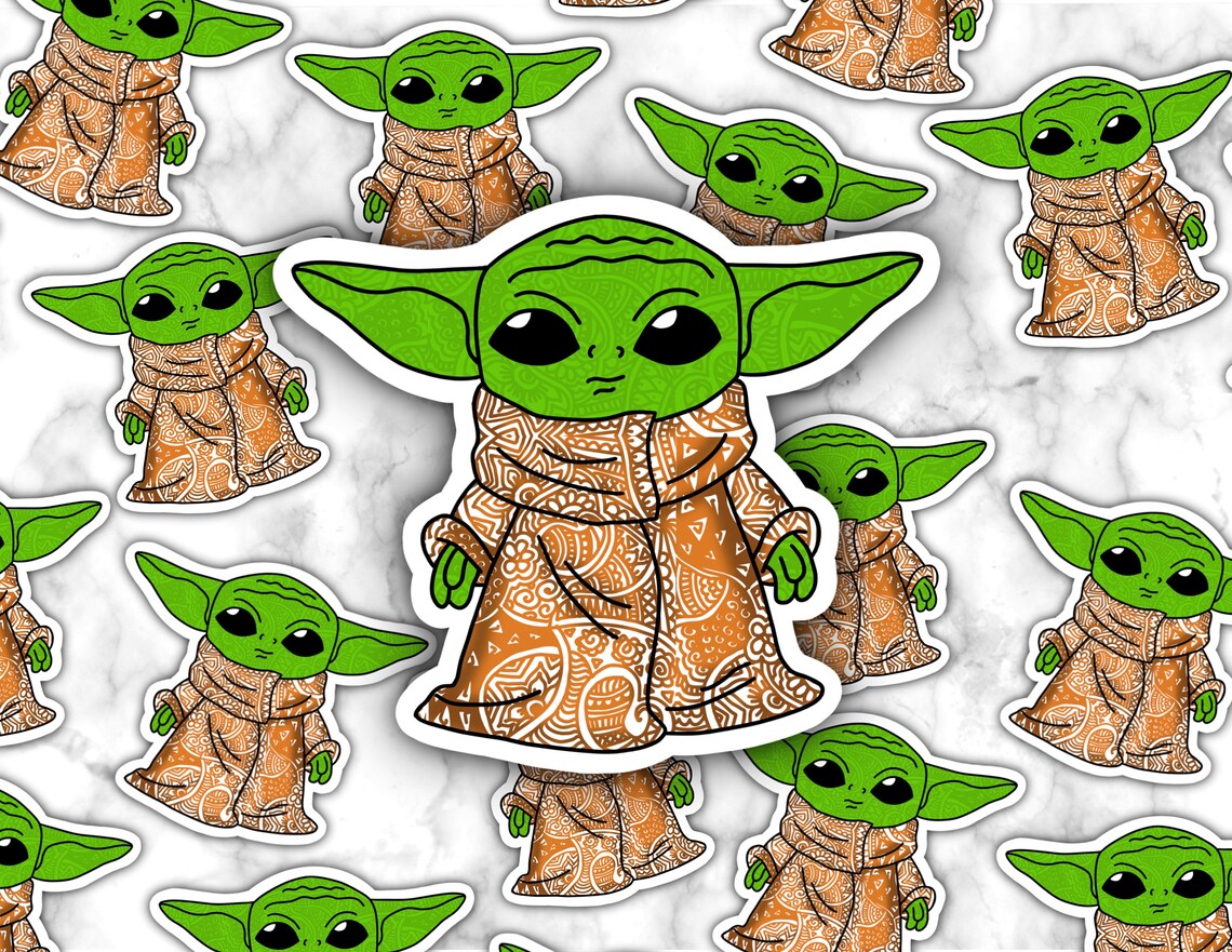 Baby Yoda Sticker Baby Yoda Vinyl Decal Baby Yoda Child Etsy