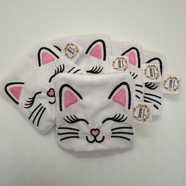 Lot de 5 lingettes démaquillantes brodées