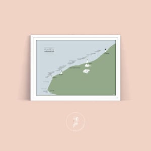 Affiche Carte de Seine Maritime , Illustration poster A3 pour décoration murale