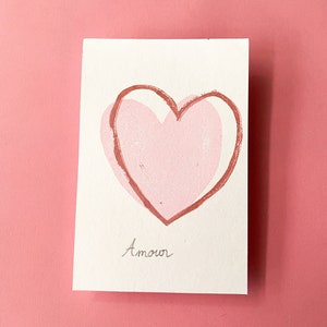 Gravure coeur amour, carte postale pour décoration murale