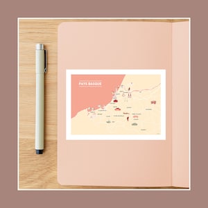 Carte postale Au cœur du Pays Basque, Illustration 10x15cm pour décoration murale