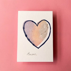Gravure coeur amour, carte postale pour décoration murale