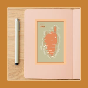 Carte postale Plages de Corse  , Illustration 10x15cm pour décoration murale