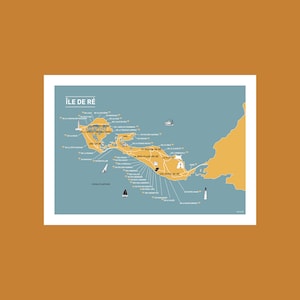 Cartel Ile de Ré, Cartel ilustrado A3 A4 para decoración de pared imagen 2