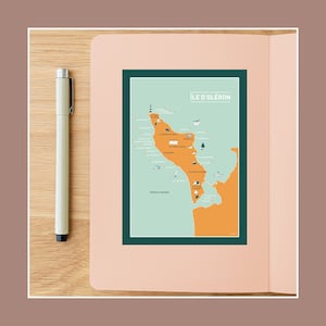 Carte postale île d’ Oléron, illustration 10x15cm pour décoration murale