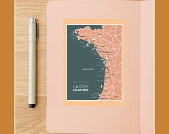 Atlantic coast postcard, 10x15cm illustration for wall decoration