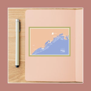 Carte postale Plages de l’ Hérault et du Gard, Illustration 10x15cm pour décoration murale