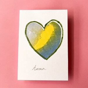 Gravure coeur amour, carte postale pour décoration murale