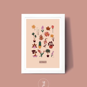 Herbarium Poster, A3 A4 Poster Illustration for Wall Decoration