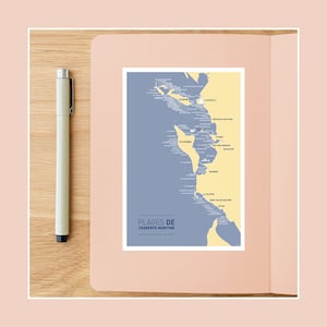 Carte postale Plages de Charente Maritime , Illustration 10x15cm pour décoration murale