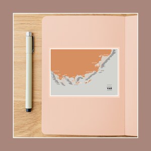 Carte postale des Plages du Var, Illustration 10x15cm pour décoration murale