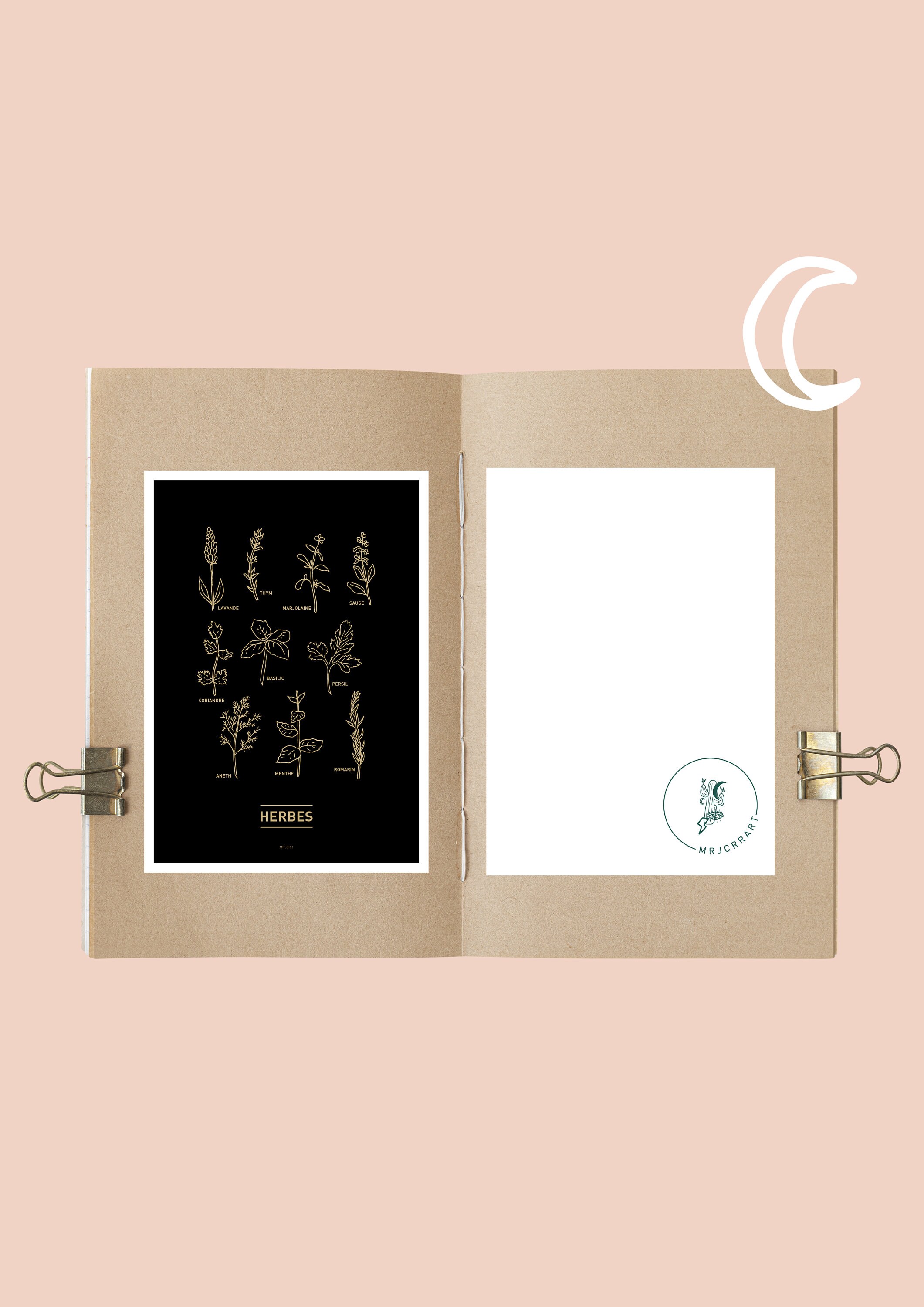 Carte Postale Herbes, Illustration 10x15cm Pour Décoration Murale