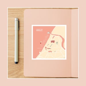 Carte postale Au cœur d’Anglet , Illustration carrée 10x10cm pour décoration murale