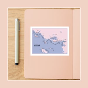 Carte postale Plages du Morbihan , Illustration 10x15cm pour décoration murale