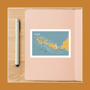 Carte postale île de Ré, illustration 10x15cm pour décoration murale