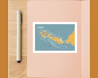 Postcard from the Isle of Ré, 10x15cm illustration for wall decoration