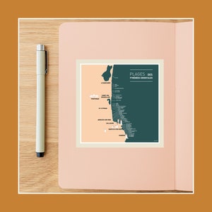 Carte postale des Plages des Pyrénées-Orientales, Illustration 10x10cm pour décoration murale