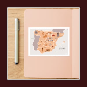 Carte postale Au cœur de l'Espagne, Illustration 10x15cm pour décoration murale