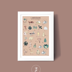 Póster Mountain ABC, ilustración de póster A3 A4 para decoración de pared