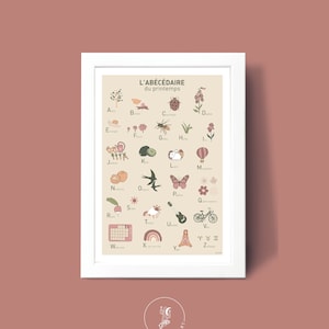 Poster ABC primaverile, illustrazione di poster A3 A4 per la decorazione murale