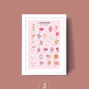Poster ABC dell'amore, poster illustrativo A3 A4 per la decorazione murale