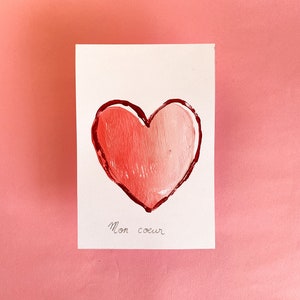 Gravure coeur, carte postale pour décoration murale