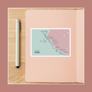 Carte postale Plages de Vendée , Illustration 10x15cm pour décoration murale