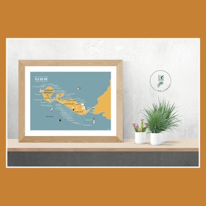 Cartel Ile de Ré, Cartel ilustrado A3 A4 para decoración de pared imagen 3