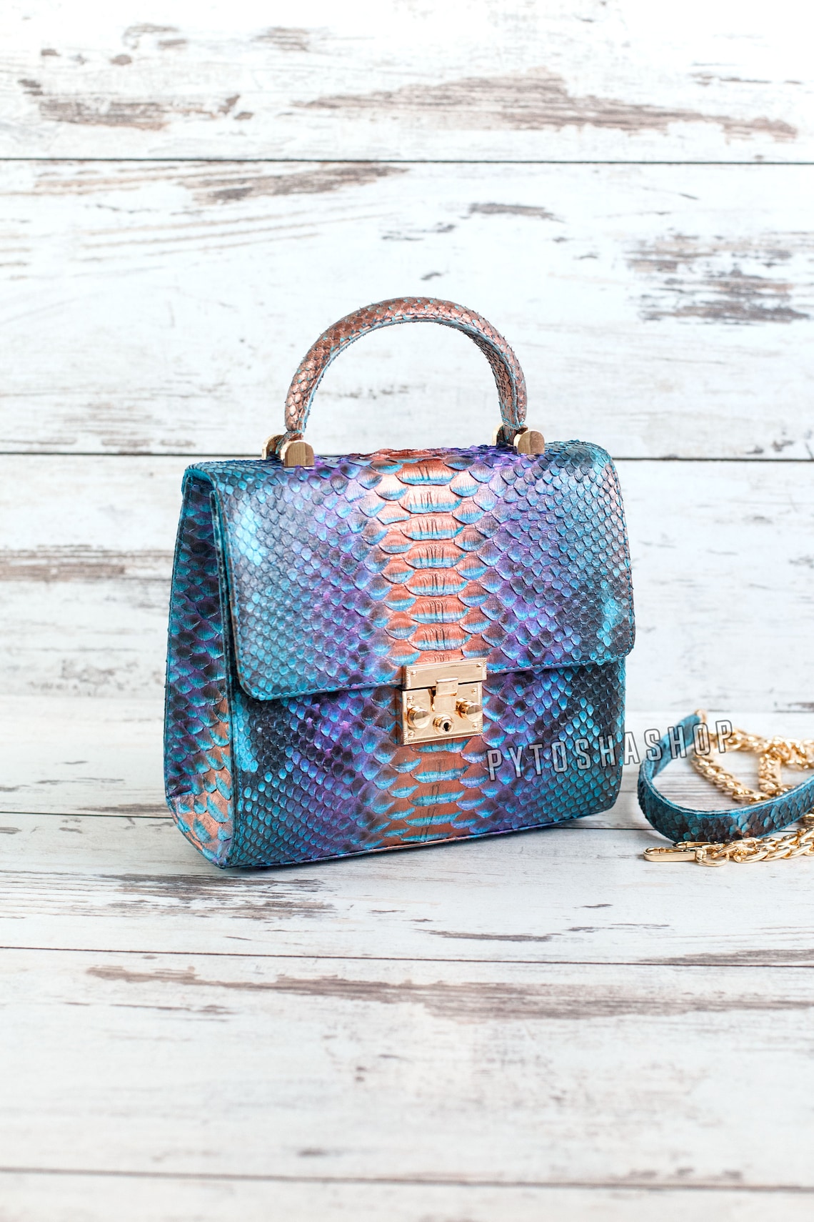 Crossbody Handbag . Multi Color Purse . Snake Skin Bag . Etsy