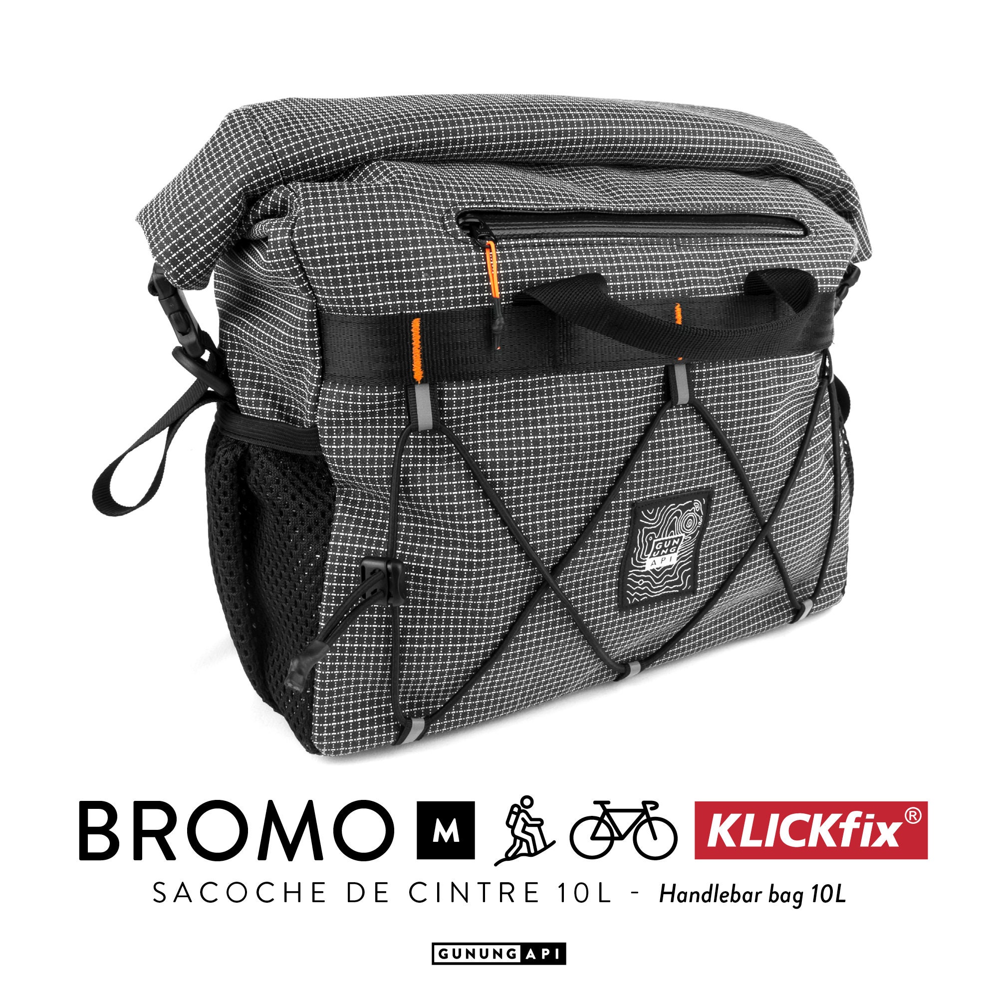 Klickfix Handlebar Bag 10l 400g BROMO Water resistant M L XL