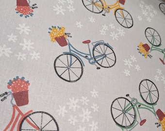 French oilcloth, coated cotton, acrylic coated, 155 cm wide, bicycle, washable at 30 degrees