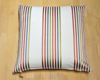 Housse de coussin faite main, rayures, à motifs, rayé, coussin décoratif, 45cmx45cm, remplissage disponible séparément