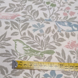 Cotton, decorative fabric, fabric, birds, leaves and flowers, patterned, 140 cm wide, 30 degree wash image 4