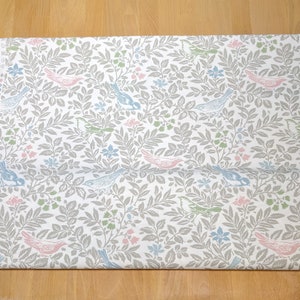 Cotton, decorative fabric, fabric, birds, leaves and flowers, patterned, 140 cm wide, 30 degree wash image 2