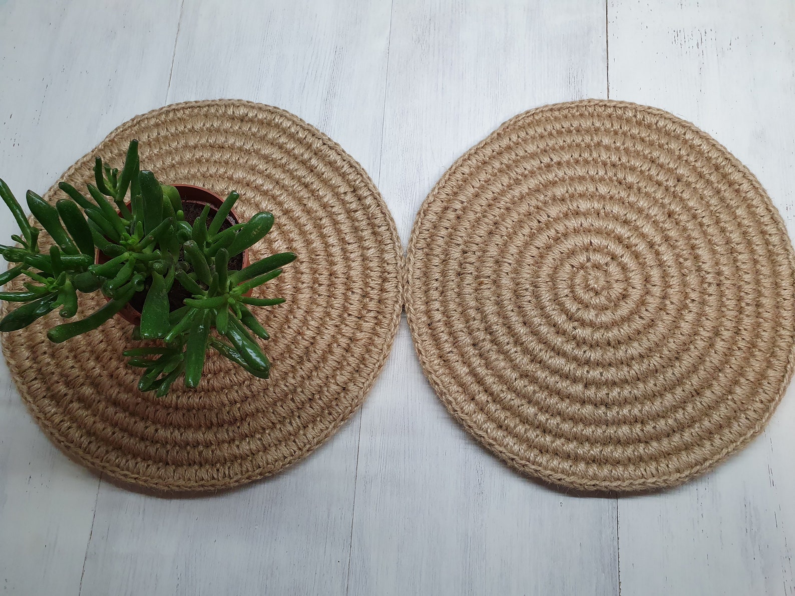 Round Placemats Crockery Stand Jute Rope Placemats Plate Etsy