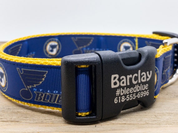 St. Louis Blues Dog Collar Personalized Metal and Plastic 