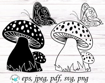 Mushroom Clipart Etsy