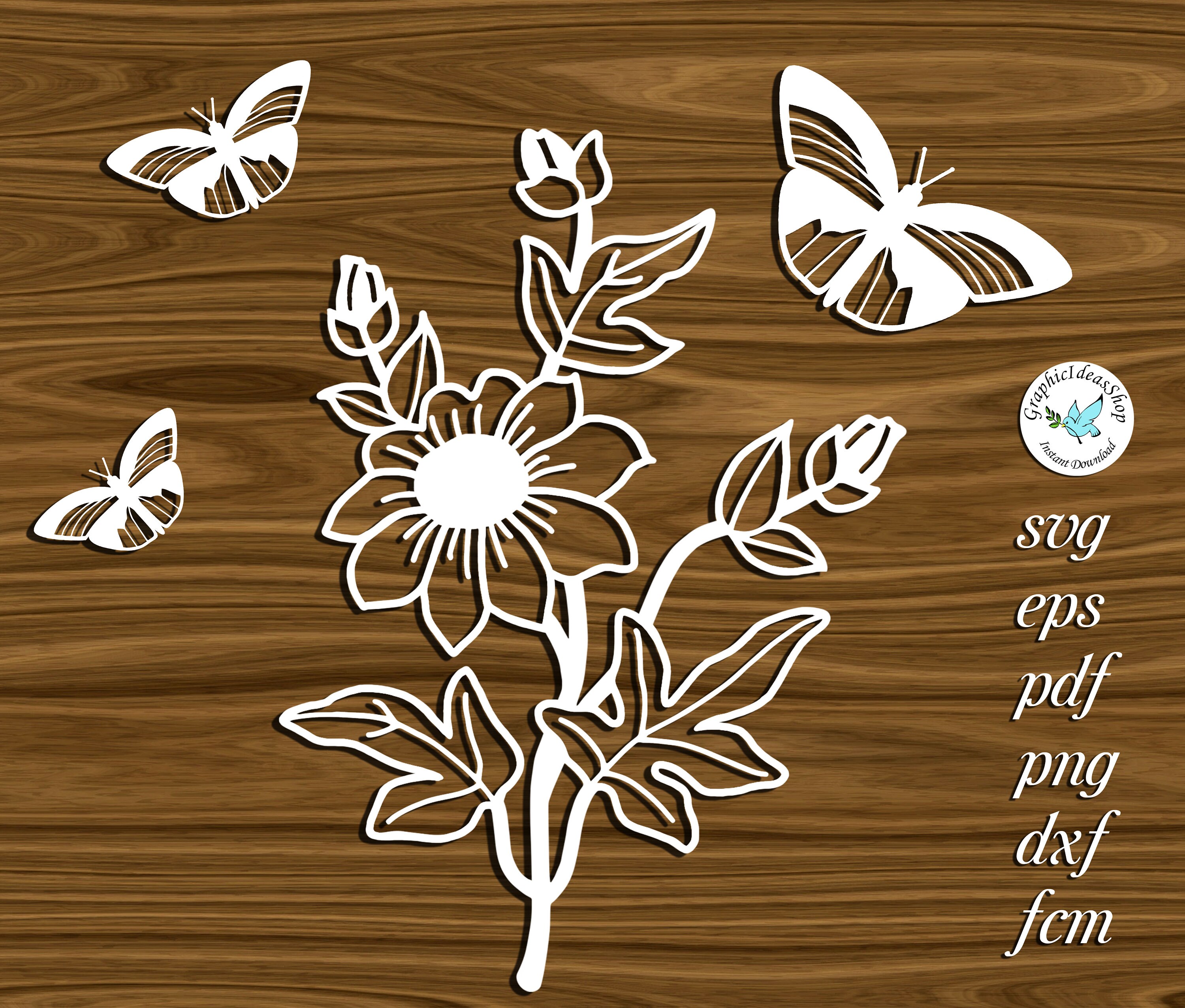 Flower svg Silhouette cut file for cutting machines flower | Etsy