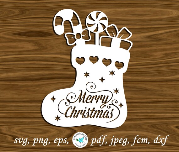 Christmas Stocking Svg Silhouette Cut File for Cutting | Etsy