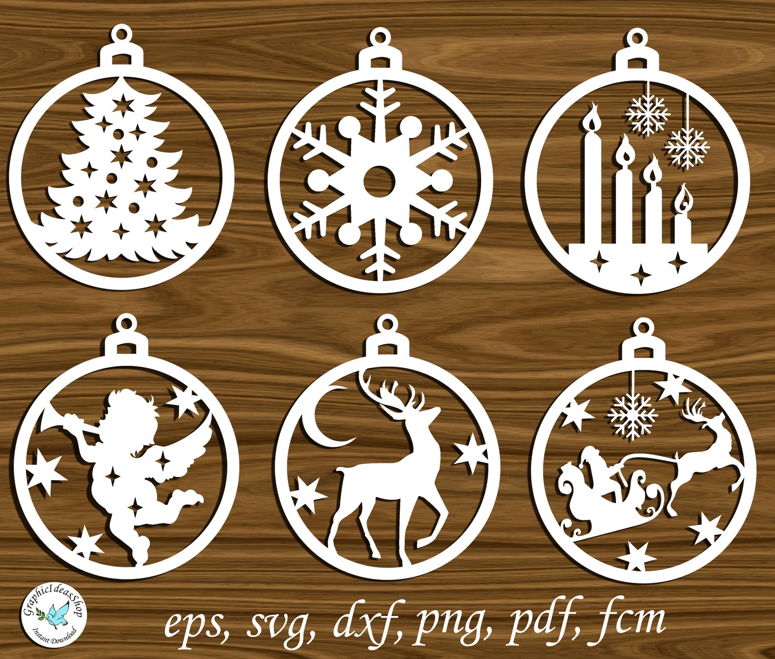Christmas Balls Svg Christmas Bauble Svg Silhouette Cut File Etsy
