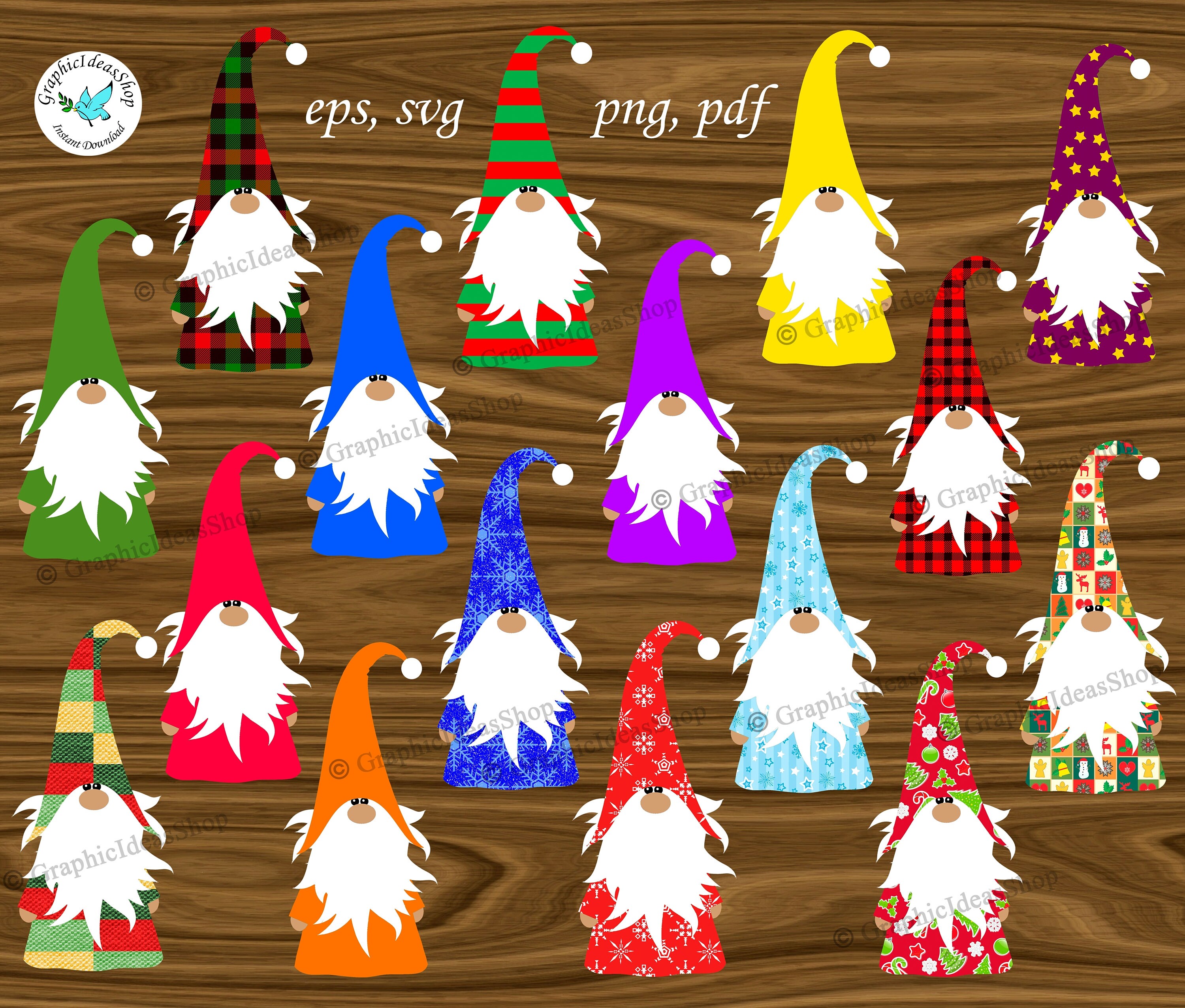Download Christmas Gnome Svg 16 Gnome Clipart Christmas Gnome Desing Etsy