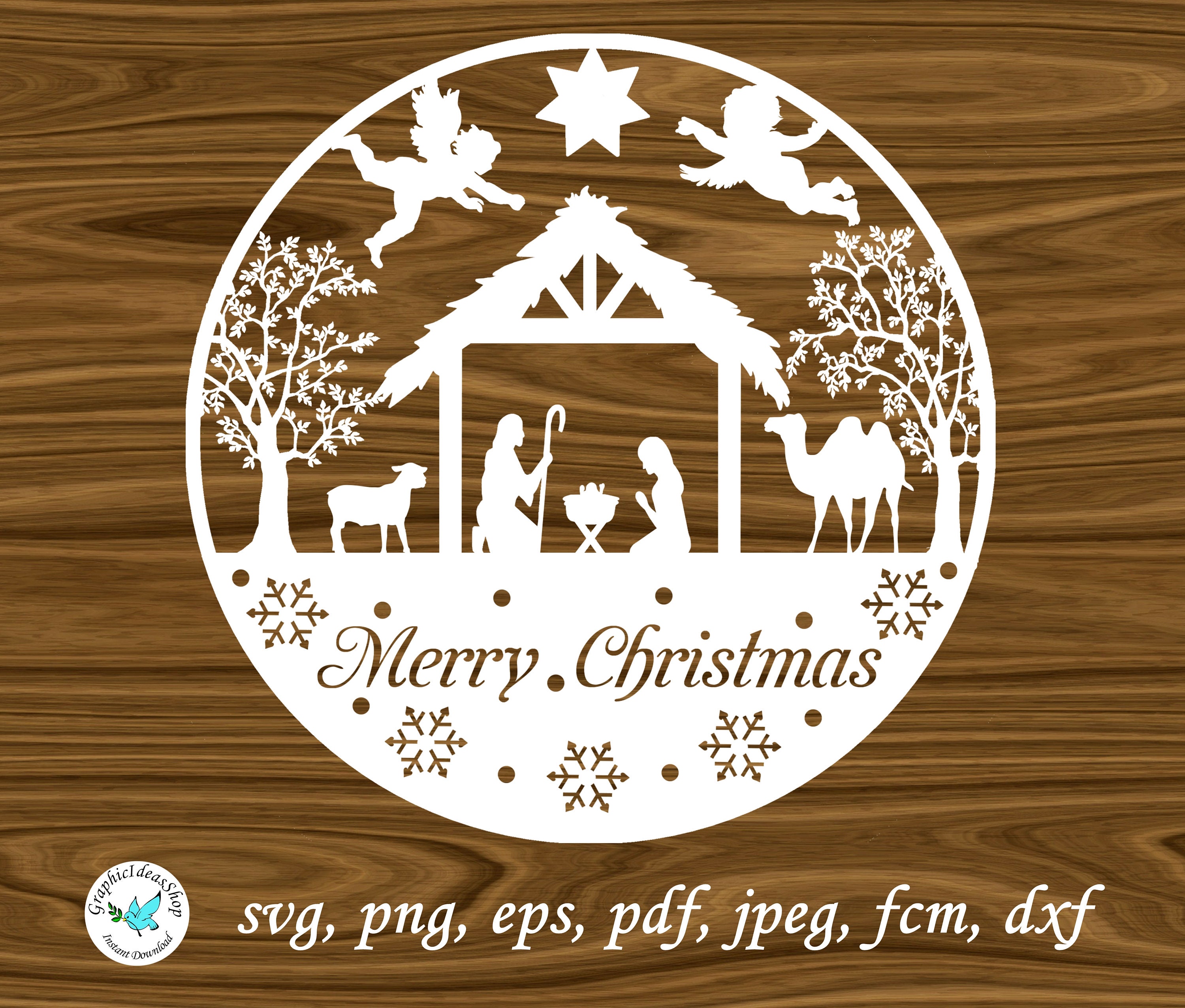 Download Christmas Landscape Svg Silhouette Cut File For Cutting Etsy