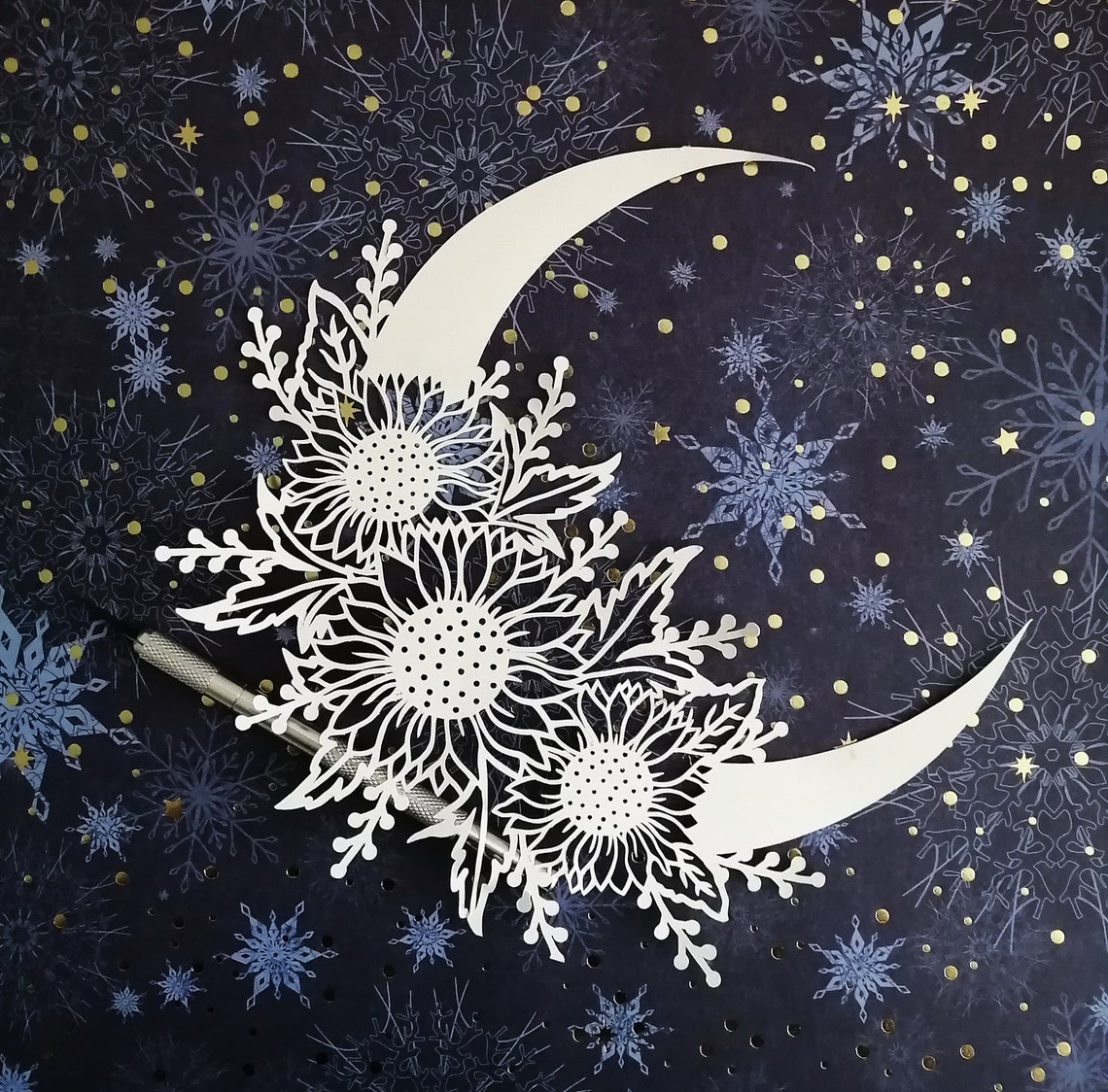 Moon crescent svg silhouette cut file for cutting machines  etsy