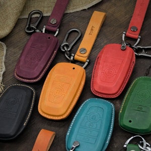 Leather Key Fob Covers for BRONC0 (2021 2022 2023) 3, 4, 5 Buttons, Key Holder BRONC0 Sport, Sasquatc, Personalized Keychain