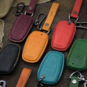 Key Fob Cover for Mustangs, Key Holder SheIby C0BRA, MachE, GT, Edge ST, etc. Personalized Keychain