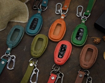 Key Fob Cover for Elantra GT, Kona, Santa Fe, Palisade, Venue, Palisade, Veloster, Initials embossing