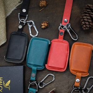 Leather Smart Key Fob Case for 2019 - 2021 Hatchback, 2020 - 2021 CX-5, CX-30, CX-9 Four-Button smart key fob